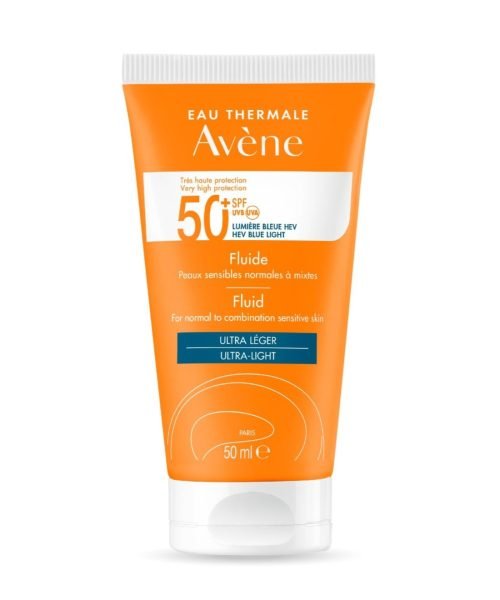 avene very high protection SPF 50+  sunscreen fluid for normal to combination sensitive skin sunscreen