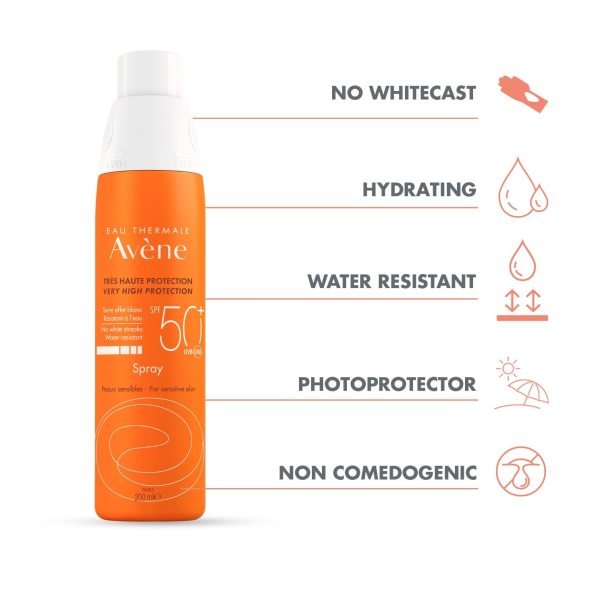 avene very high protection SPF 50+ sunscreen spray for sensitive skin sunscreen