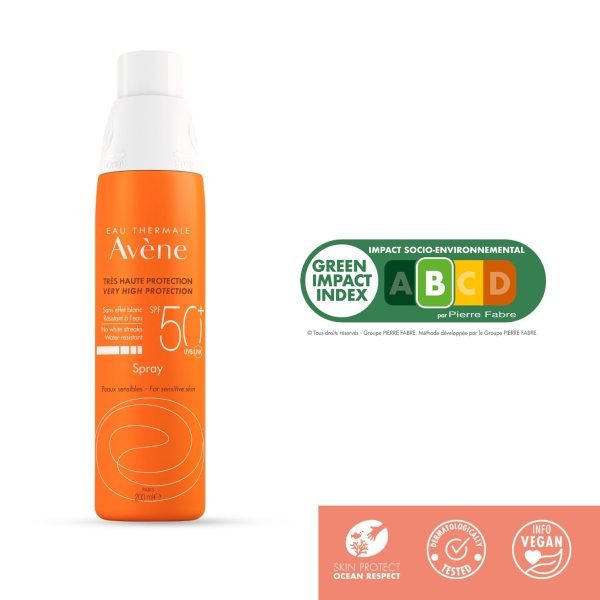 avene very high protection SPF 50+ sunscreen spray for sensitive skin sunscreen
