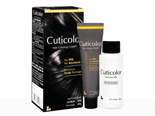 cuticolor hair coloring cream black 2 0 hair colour