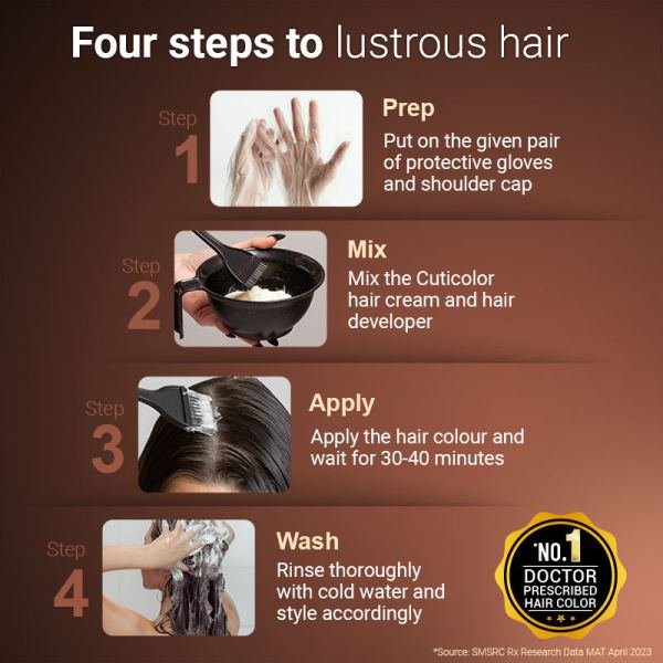 cuticolor hair coloring cream dark brown 3 0 hair colour