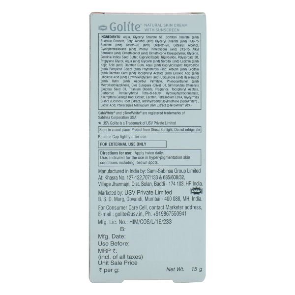 golite natural skin cream with sunscreen face cream