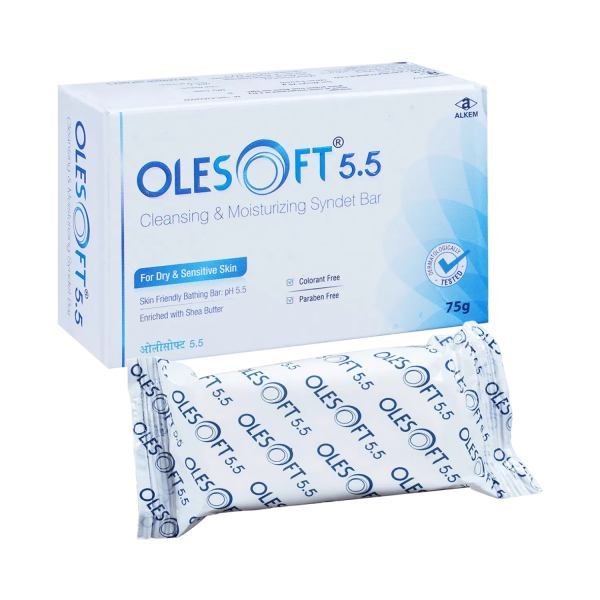 olesoft 5 5 cleansing   moisturizing syndet bar 75gm face soap
