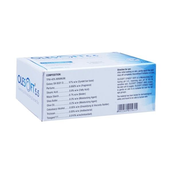 olesoft 5 5 cleansing   moisturizing syndet bar 75gm face soap