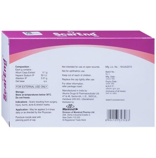 ScarEnd gel  moisturizer