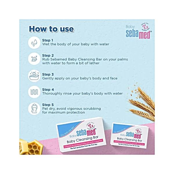 sebamed baby cleansing bar 150gm baby moisturizer