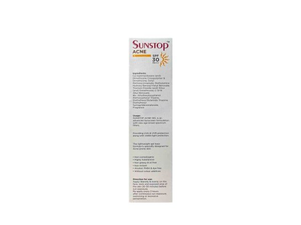 sunstop acne sunscreen SPF 30 PA +++ 30gm anti acne